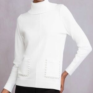 Alison Sheri | Pearl Pocket Mock Neck Sweater | XS | NWT